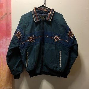 John Lyons Vintage Navajo Print Bomber Jacket